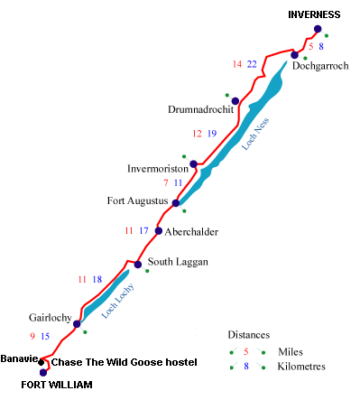  Map Great Glen Way from Fort William to Inverness